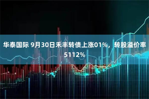 华泰国际 9月30日禾丰转债上涨01%，转股溢价率5112%